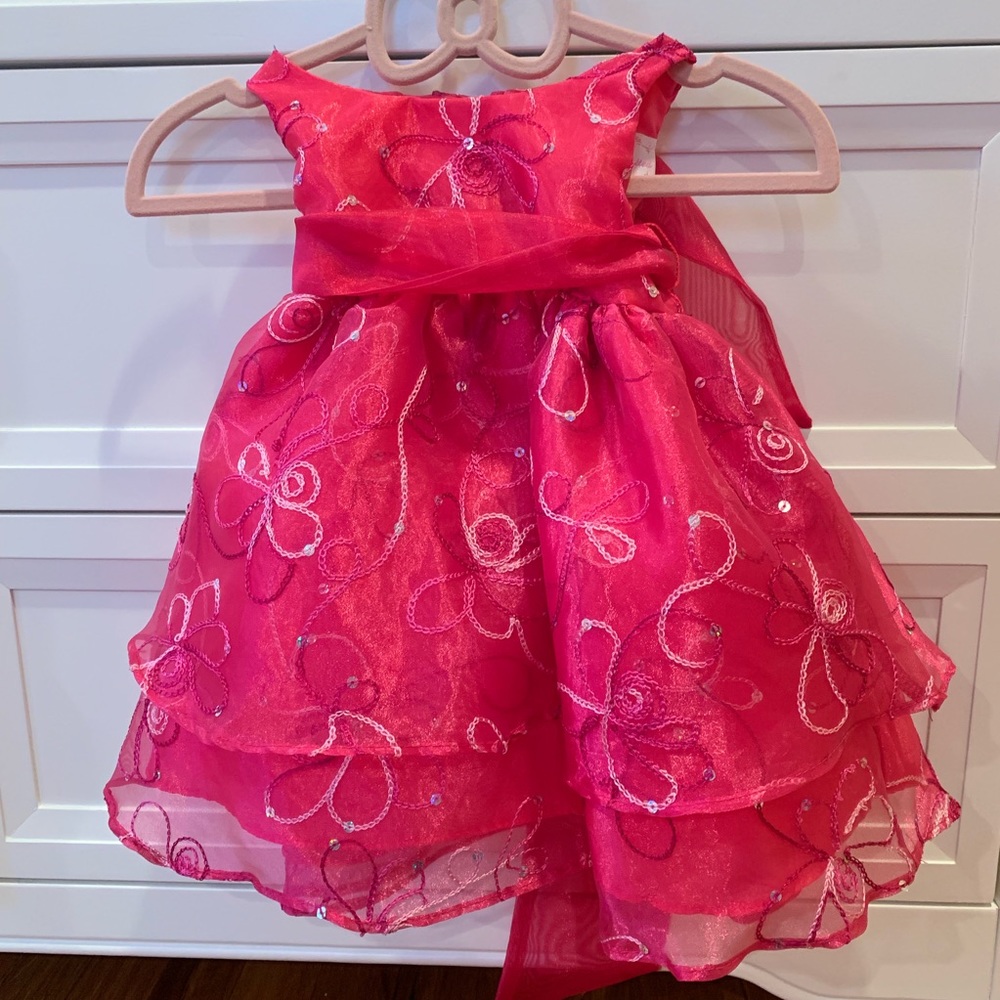 Gorgeous Baby Girl Pink Dress and headband